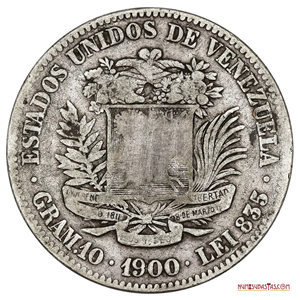2BS DE PLATA ACUÑADO EN EL AÑO 1900