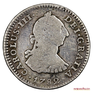 1 REAL DE MÉXICO DEL AÑO 1782 FF CON EL BUSTO DE CARLOS III