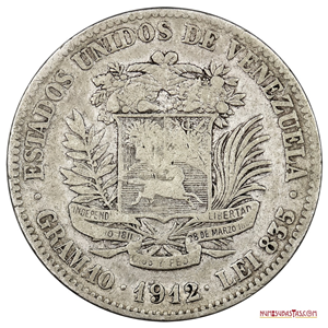 MONEDA DE PLATA DE 2BS ACUÑADA EN EL AÑO 1912 EN BUEN GRADO