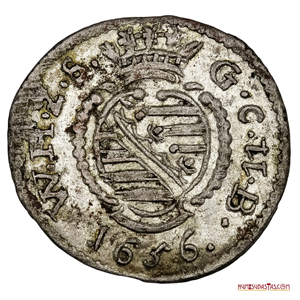 3PFENNIG EN PLATA DE 1656 DE SAJONIA WEIMAR EN ALTO GRADO DE CONSERVACIÓN