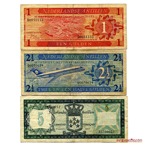 LOTE DE BILLETES DE ANTILLAS NEERLANDESAS 1967-1970