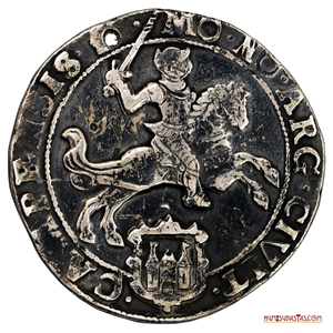 GRAN MONEDA DE UN DUCATÓN DE PLATA ACUÑADO EN OVERIJSSEN, KAMPEN EN EL AÑO 1666