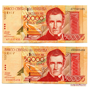 PAREJA DE 50.000BS, 1998, SERIES A8 Y REPOSICIÓN Z8