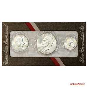 MINT SET EN PLATA DEL BICENTENARIO DE LA INDEPENDENCIA DE USA