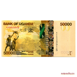 BILLETE DE 50.000 SHILINGI DE UGANDA DE 2022 CON HOLOGRAMA EN ALTO GRADO DE CONSERVACIÓN