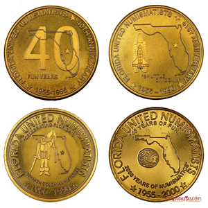 LOTE DE 4 MEDALLAS CONMEMORATIVAS DE LA AMERICAN NUMISMATIC ASSOCIATION