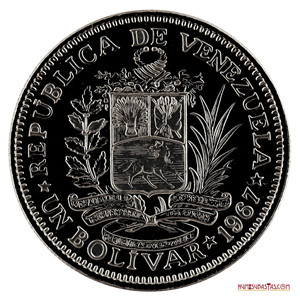 BOLÍVAR DE 1967 ACABADO TOTAL BRILLANTE, SÓLO 1559 PIEZAS ACUÑADAS