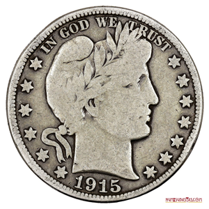 ½$ BARBER ACUÑADO EN PLATA EN SAN FRANCISCO EN EL AÑO 1915