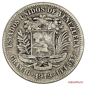 MONEDA DE PLATA DE 2BS DEL AÑO 1919