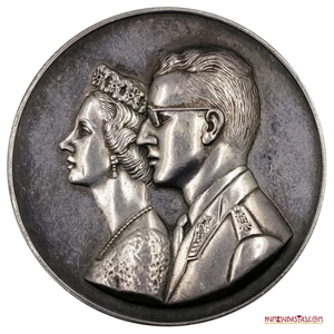 GRAN MEDALLA DE PLATA DE LA VISITA DE LOS REYES DE BÉLGICA A MÉXICO 1965