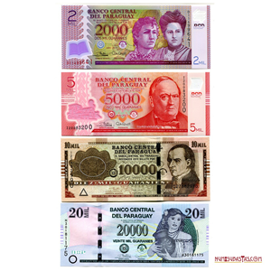 2.000, 5.000, 10.000 Y 20.000 GUARANIES EN ALTO GRADO, DOS DE POLIMERO