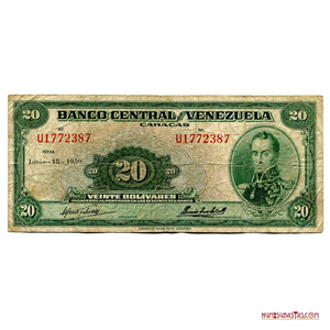 BILLETE DE 20BS, DE JUNIO - 18 - 1959, SERIE U7