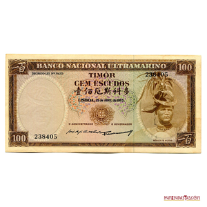 BILLETE COLONIAL DE 100 ESCUDOS DE 1963 DE TIMOR EN ALTO GRADO DE CONSERVACIÓN