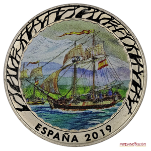 1,5 EUROS DE LA GOLETA ESPAÑOLA CON DISEÑO MULTICOLOR