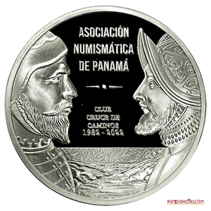 ESCASA MEDALLA DE LA ASOCIACIÓN NUMISMÁTICA DE PANAMÁ, CLUB CRUCE DE CAMINOS 1982-2022. NÚMERO 1 DE SÓLO 40 ACUÑADAS Y NUMERADAS