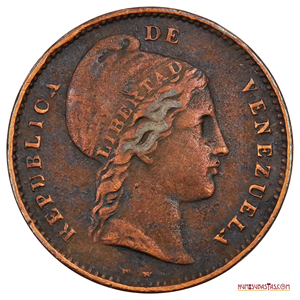 ¼ CENTAVO MONAGUERO DEL AÑO 1843