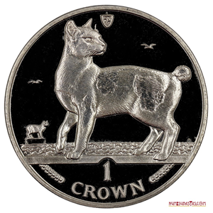 CORONA DE ISLA DE MAN DE 1994 CON EL GATO BOBTAIL JAPONÉS