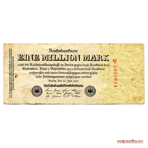 BILLETE DE 1.000.000 DE MARCOS DEL AÑO 1923