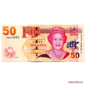 HERMOSO BILLETE DE 50$ DE FIJI CON EL BUSTO DE ELIZABETH II CON HOLOGRAMA