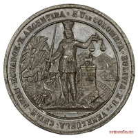 MEDALLA DEL CONGRESO AMERICANO DE LIMA, 1864. MUY ESCASA EN ESTA CONDICIÓN