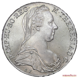HERMOSO THALER DE PLATA DE MARIA TERESA CON LA FECHA CONGELADA, 1780