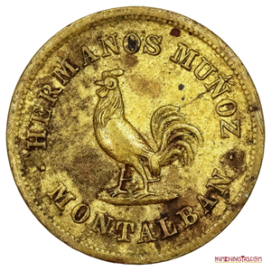 FICHA DE ¼ REAL DE 1864, HERMANOS MUÑOZ, MONTALBÁN