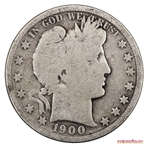 ½$ BARBER DE PLATA ACUÑADO EN EL AÑO 1900