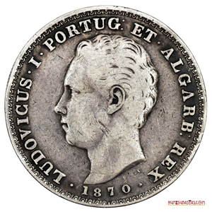 500 REIS PORTUGUESES DE PLATA ACUÑADOS EN EL AÑO 1870