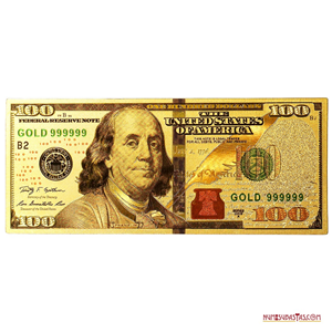 RÉPLICA EN ORO DEL BILLETE DE 100$ SERIE 2009 A