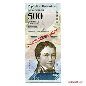 MUESTRA SIN VALOR DE 500BS DEL 18 DE AGOSTO DE 2018
