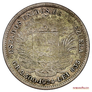 REAL DE PLATA O MONEDA DE 50CTS DE 1924