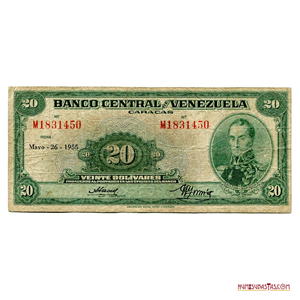 BILLETE DE 20BS DE MAYO-26-1955, SERIE M7