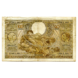 GRAN BILLETE DE 100 FRANCOS BELGAS DEL AÑO 1935