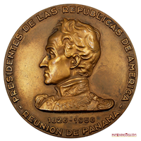 ESCASA MEDALLA DE LA REUNIÓN DE PRESIDENTES DE LAS REPÚBLICAS DE AMÉRICA EN PANAMÁ, 1956