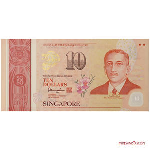 BILLETE DE POLÍMERO DE 10$ DE SINGAPUR CONMEMORATIVO