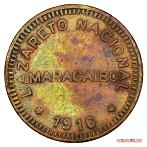 5 CÉNTIMOS DE 1916 LAZARETO NACIONAL DE MARACAIBO