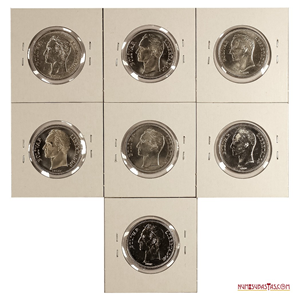 COLECCIÓN DE MONEDA DE 2BS DE NÍQUEL DE 1967 A 1990 EN ALTO GRADO