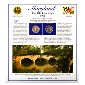 SET DE LOS ¼$ DE MARYLAND 2000 CECAS P Y D CON ESTAMPILLAS
