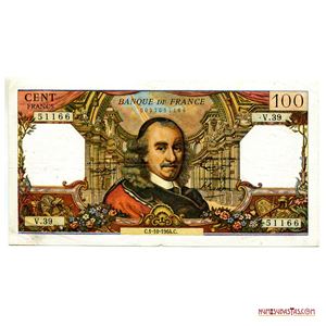 BILLETE DE 100 FRANCOS FRANCESES DEL AÑO 1964