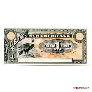 REMANENTE DEL BILLETE DE 1 SUCRE DEL BANCO SURAMERICANO DE ECUADOR