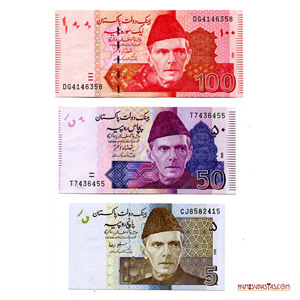 100, 50 Y 5 RUPIAS DE PAKISTAN EN ALTO GRADO