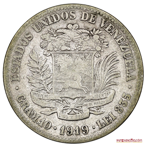 2BS DE PLATA ACUÑADO EN EL AÑO 1919