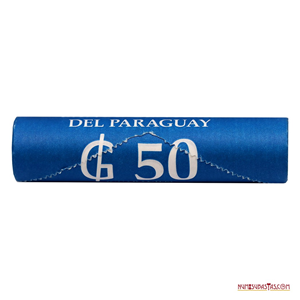 ROLLO ORIGINAL SELLADO DE 50 MONEDAS DE 50 GUARANÍES DE PARAGUAY