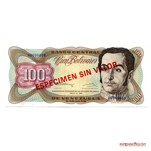 ESPECIMEN SIN VALOR DE 100BS DE MAYO-12-1992