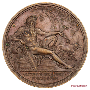 VATICANO (1900). EL DIOS DEL RÍO TIBER JUNTO A RÓMULO Y REMO