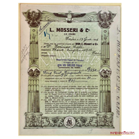 ACCIÓN DE 550 FRANCOS, L MOSSERI & CO, 1916
