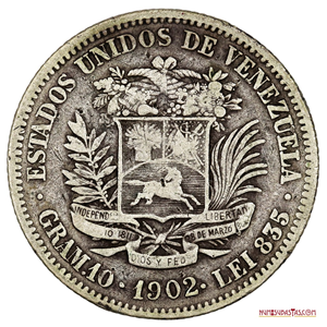 MONEDA DE PLATA DE 2BS DE 1902, VARIANTE CON EL CERO INCLINADO EN LA FECHA