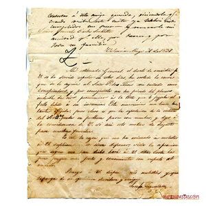 CARTA DE LA PRÓCER VALENCIANA JOSEFA ZAVALETA AL GENERAL CARLOS SOUBLETTE, VALENCIA, 31 DE MAYO DE 1831