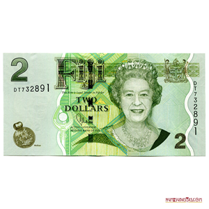 HERMOSO BILLETE DE 2$ DE FIJI CON EL BUSTO DE ELIZABETH II