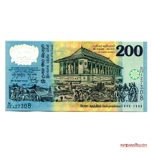 200 RUPIAS DE SRI LANKA EN POLÍMERO CONMEMORATIVO DEL CINCUENTENARIO DE LA INDEPENDENCIA